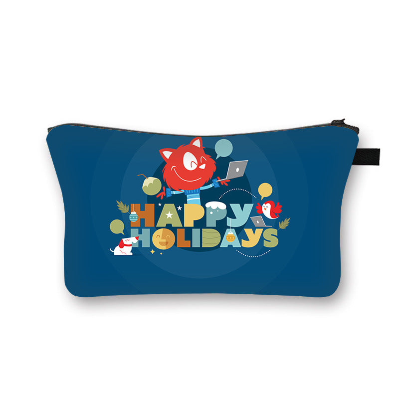 Wholesale Christmas Makeup Bags with Large Capacity Polyester Storage Bags